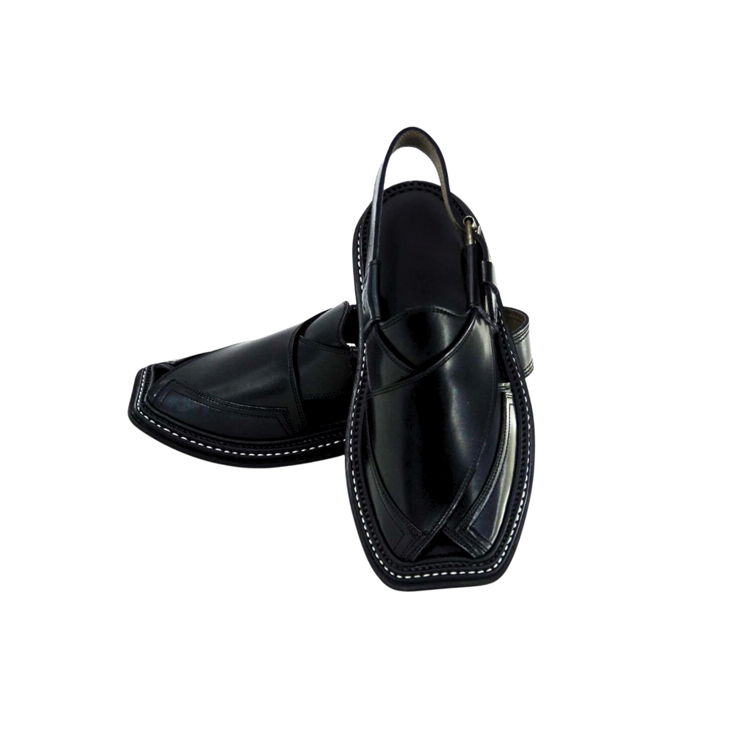 Peshawari Chappal Tripple Gear Black Color