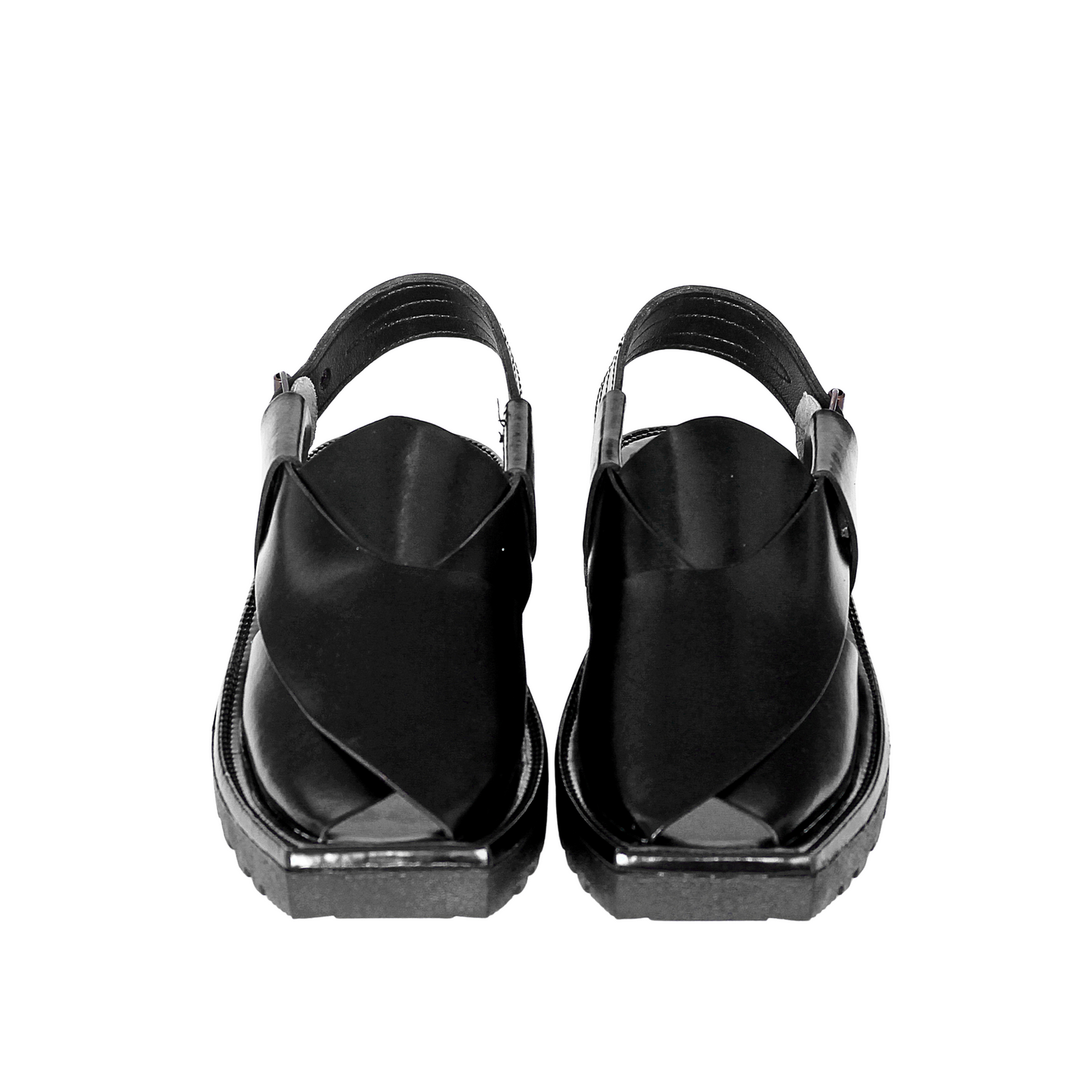 Premium Black Kaptan Chappal - Tyre Sole