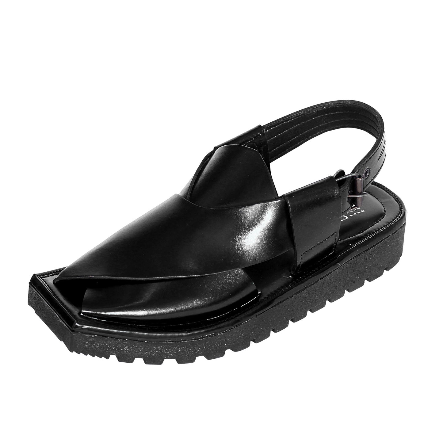 Premium Black Kaptan Chappal - Tyre Sole