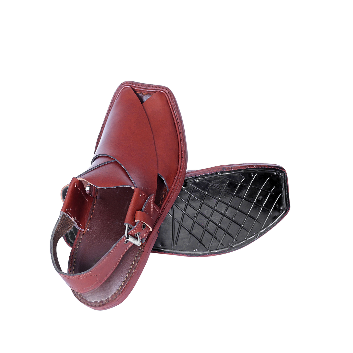Brown Hand-Made Peshawari Chappal S20