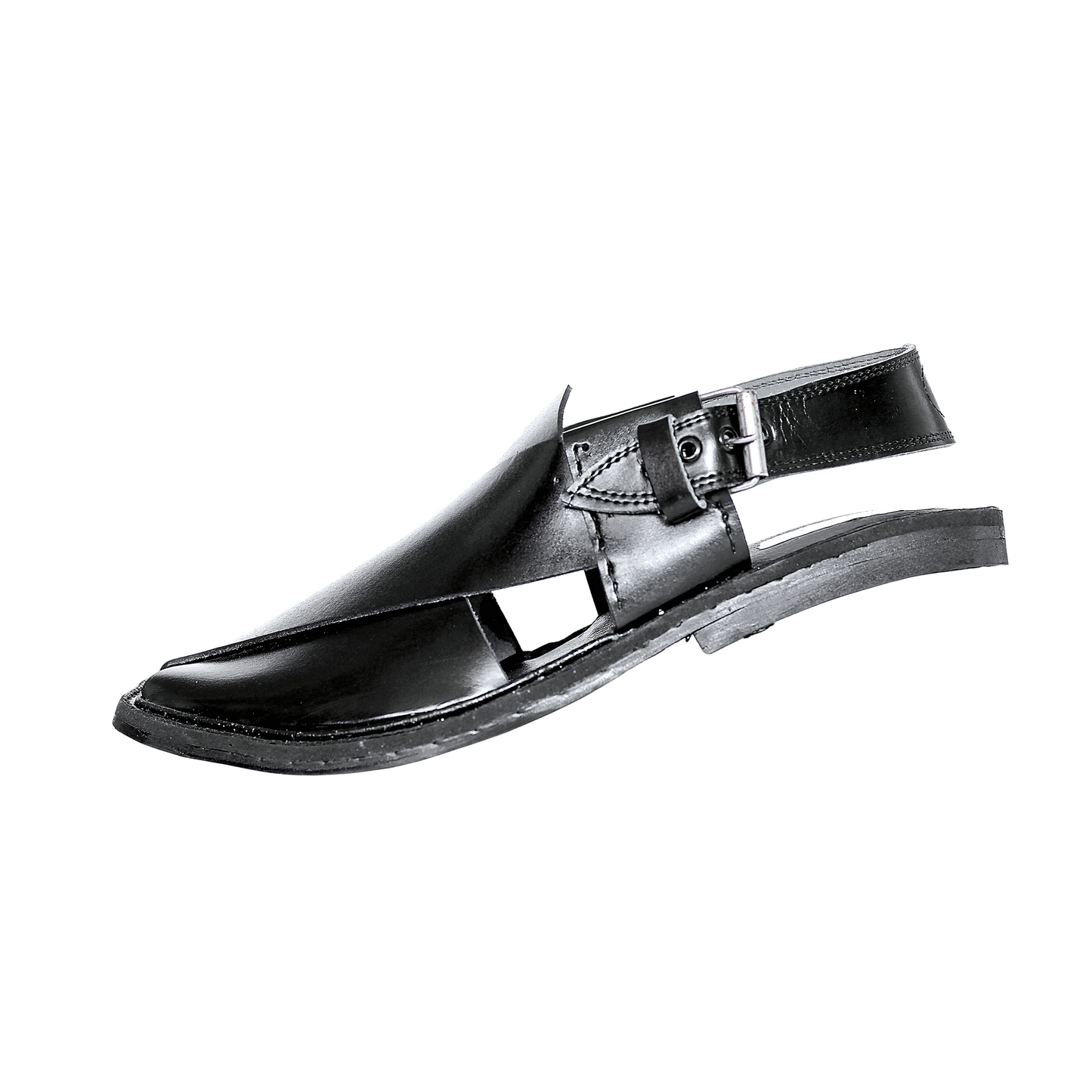 Black Hand-Made Peshawari Chappal S20