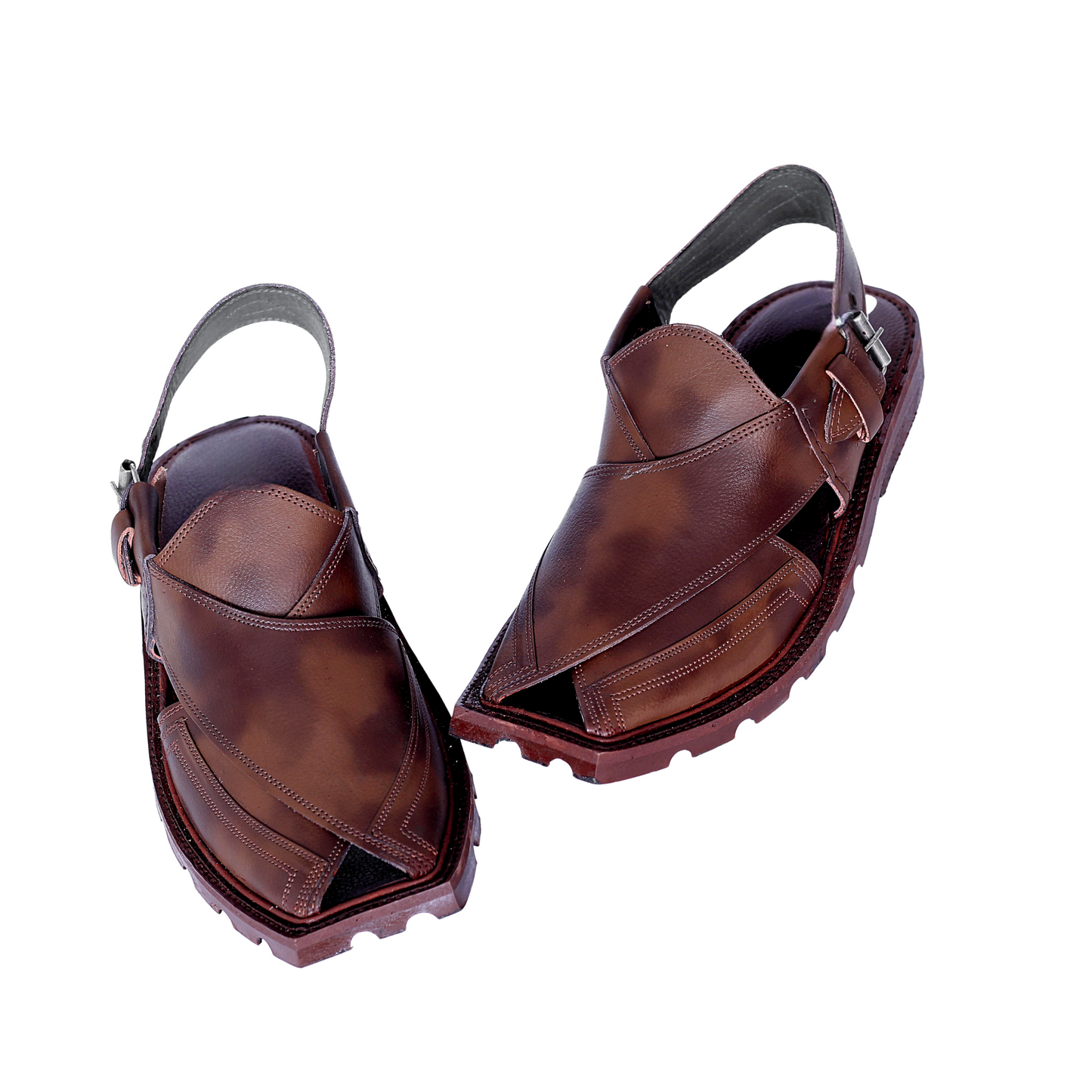 Premium Leather Peshawari Chappal - Jeep Sole - Double Shade