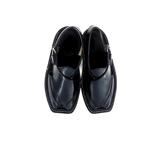 Peshawari Chappal Tripple Gear Black Color