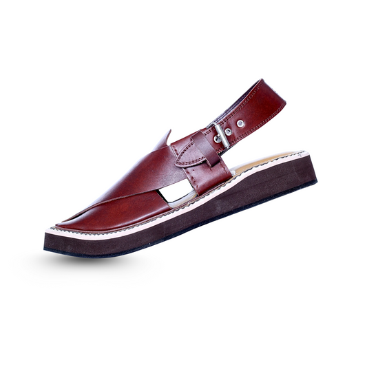 Premium Leather Kaptan Chappal - Brown Shade