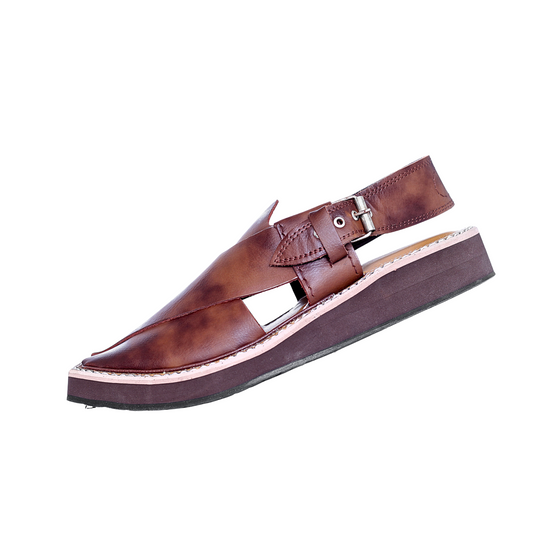 Premium Leather Kaptan Chappal - Double Brown