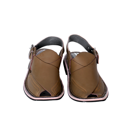 Light Brown Hand-Made Peshawari Chappal S202