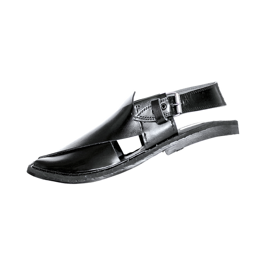 Black Hand-Made Peshawari Chappal S20