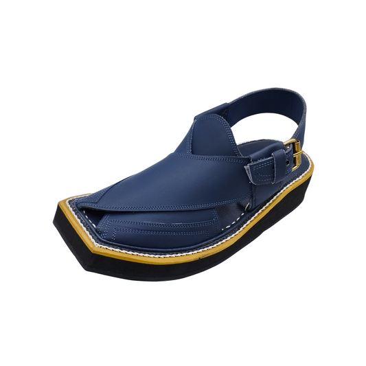 Matte Blue Kaptaan Chappal (KN-106)