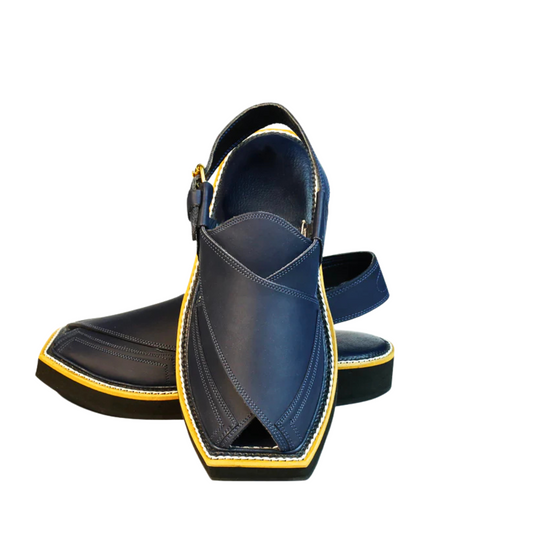 Matte Blue Kaptaan Chappal (KN-106)
