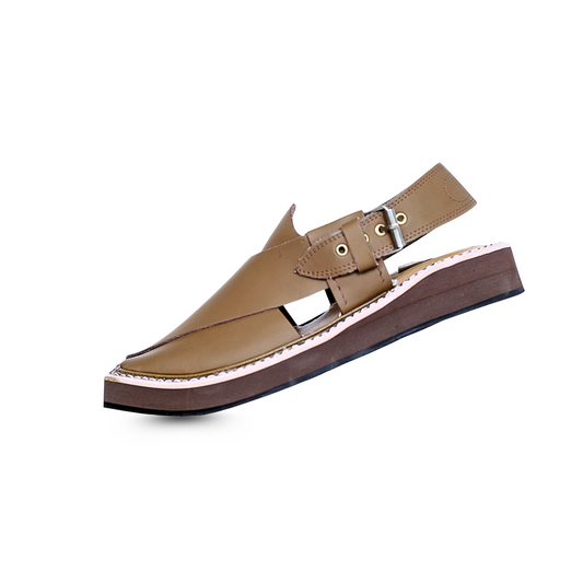 Premium Leather Kaptan Chappal - Beige Shade