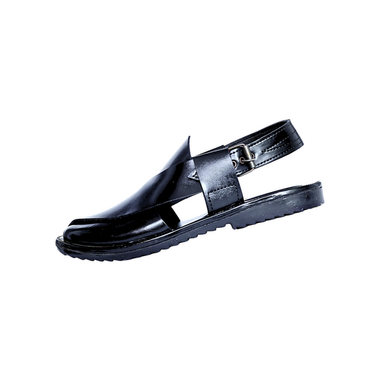 Service Sole Peshawari Chappal - Black Shade