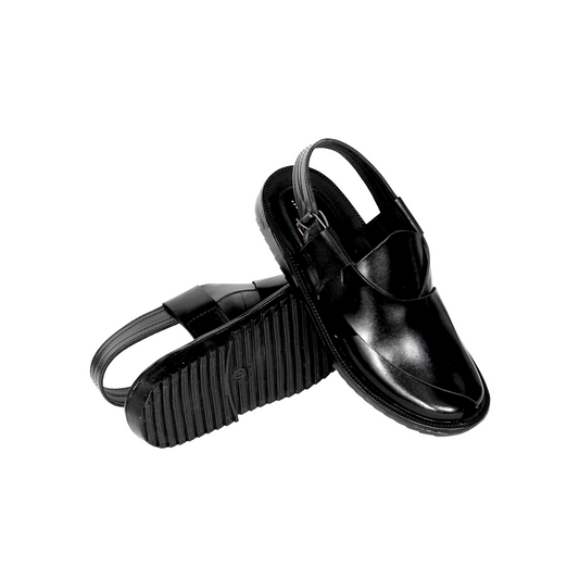 Service Sole Peshawari Chappal - Black Shade
