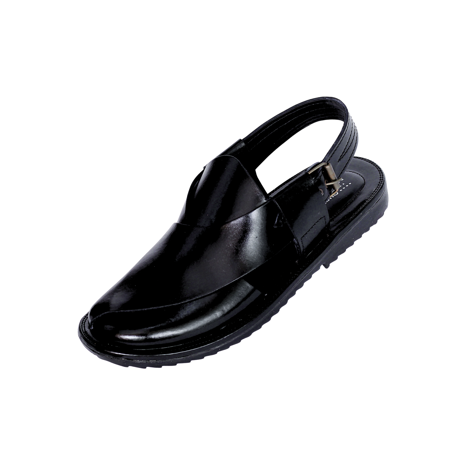 Service Sole Peshawari Chappal - Black Shade