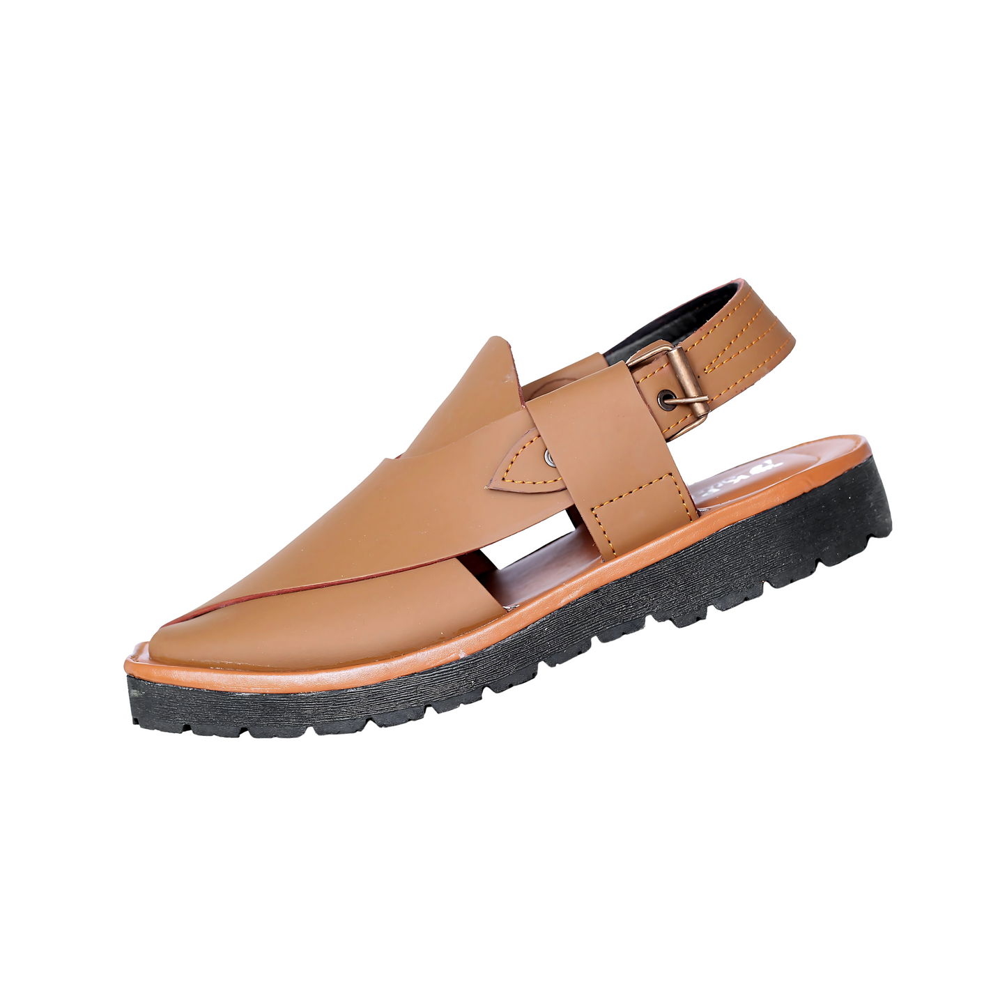 Premium Light Brown Kaptan Chappal - Tyre Sole